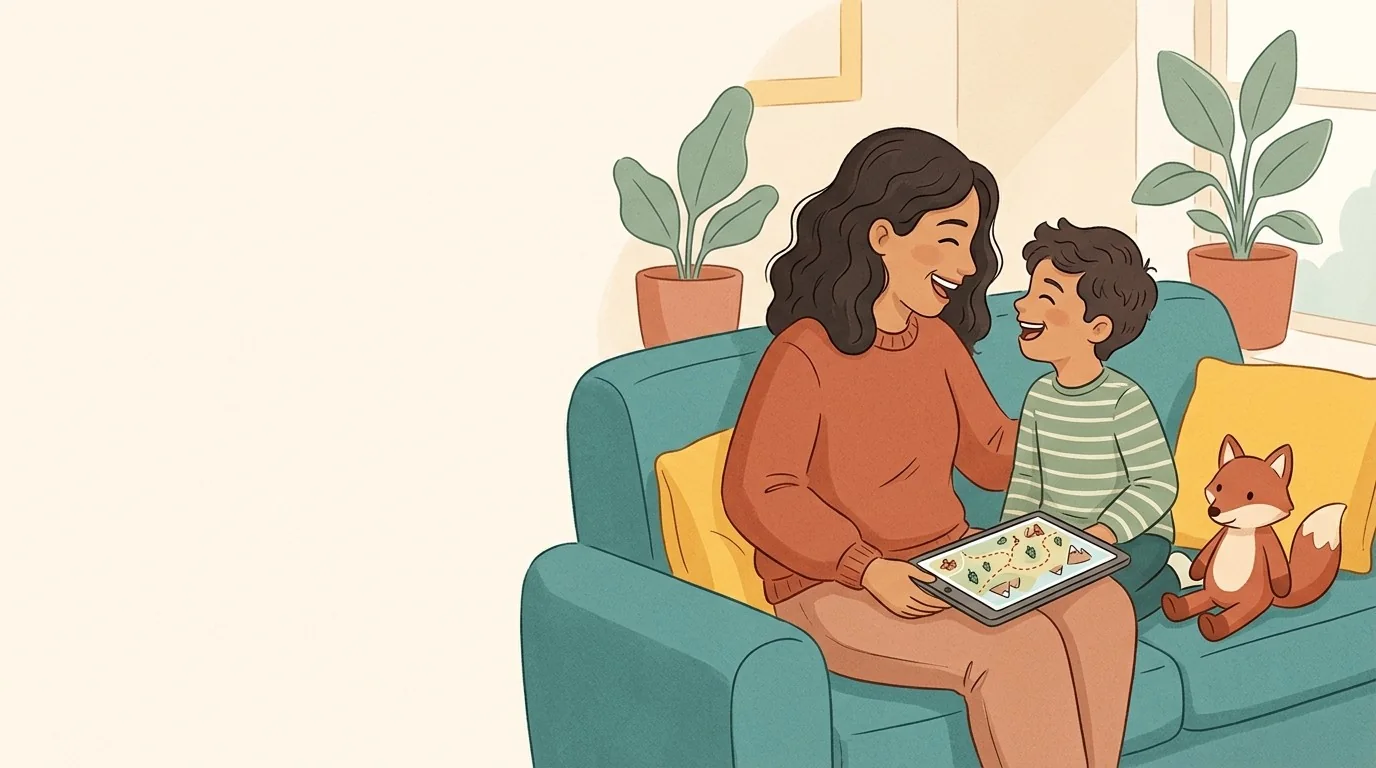Mamá e hijo conversando en español